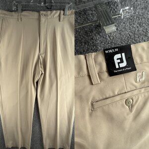 NWT Footjoy Perf Pants Khaki Golf 38x30 Stretch Spandex Active Chino Men Adult